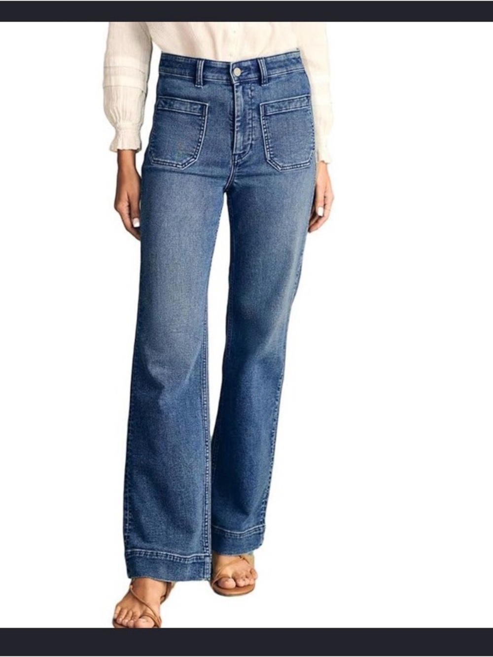 J Crew Wide Leg Jeans in Classic Blue Wash
